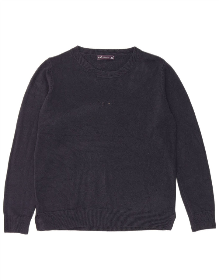 Pulover pentru femei Marks & Spencer cu decolteu cu barca UK 14 Medium Bleumarin