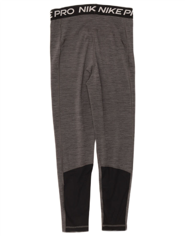 Leggings cu grafică Nike Dri Fit pentru femei UK 10, poliester cu pături gri mici