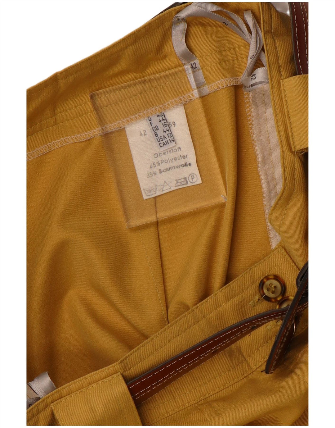 Bermude scurte vintage pentru femei UK 16 Large W30 Galben Poliester