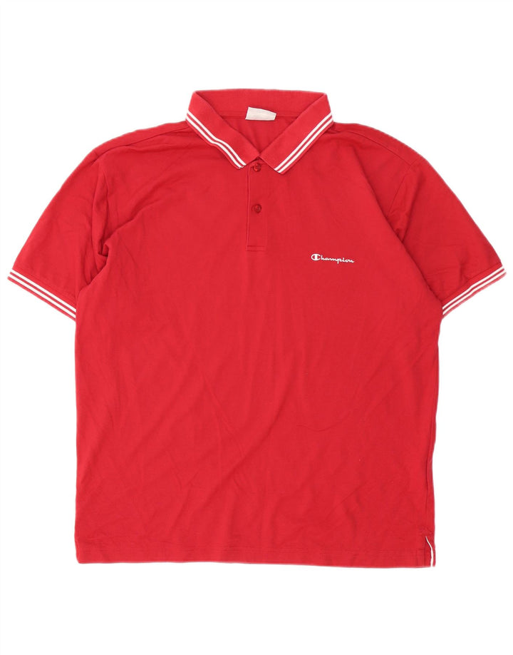 Tricou polo pentru bărbați CHAMPION, bumbac cu dungi roșii mari
