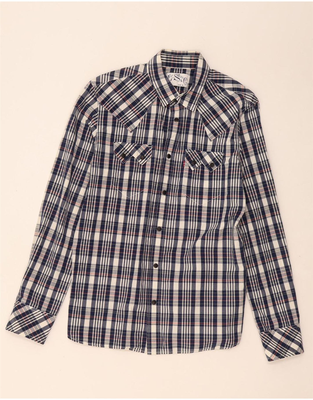 Cămașă pentru bărbați LEVI'S, bumbac cu carouri, albastru bleumarin mediu