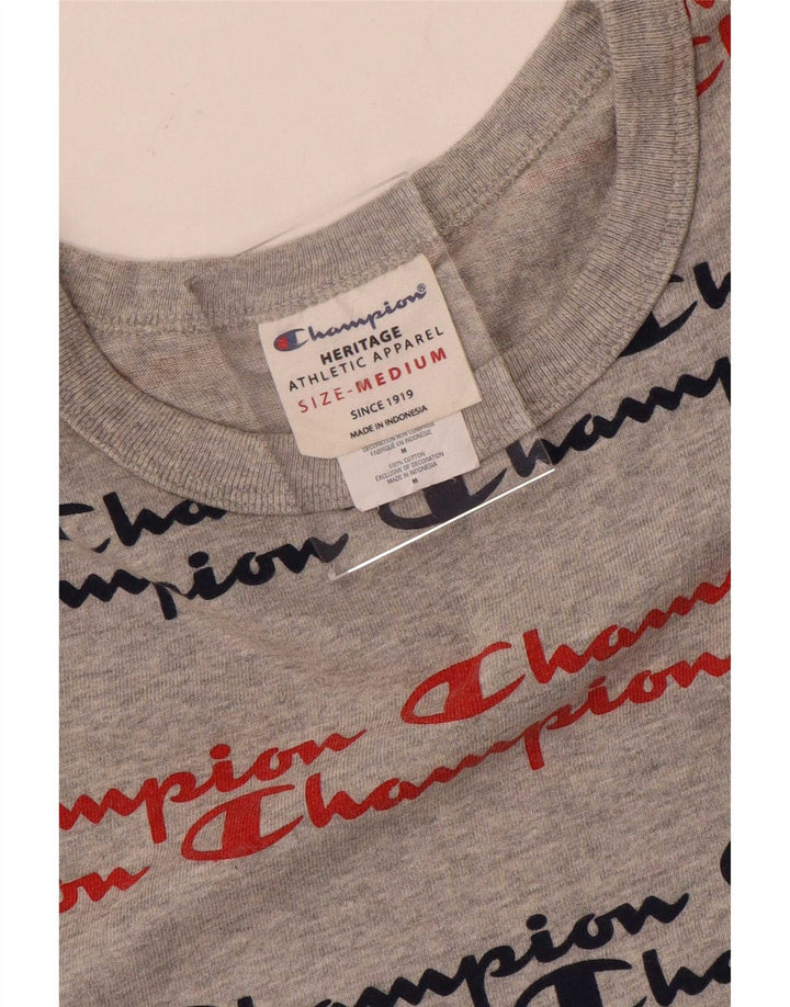 Tricou cu grafic Heritage pentru bărbați Champion Top din bumbac gri mediu
