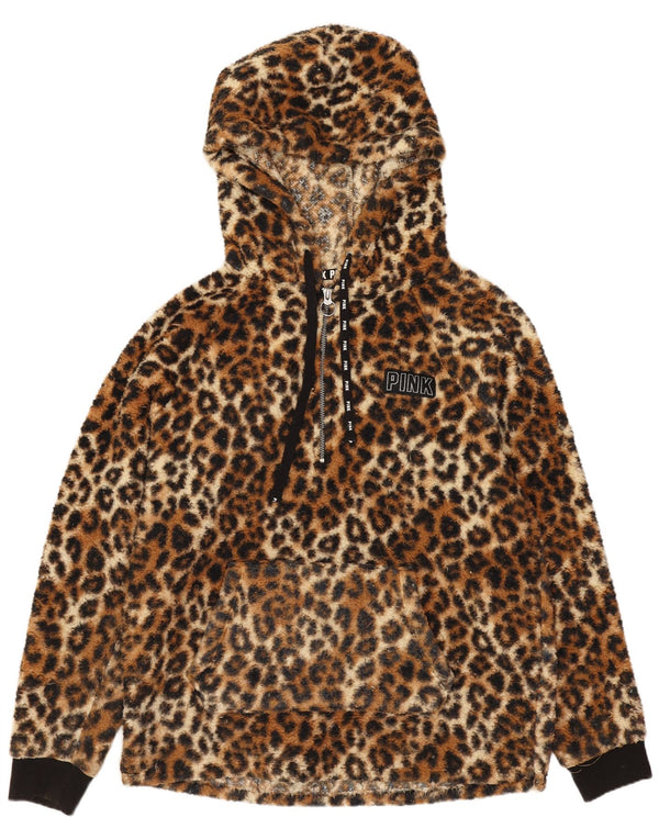 Pulover pentru femei Victorias Secret, roz din lână, cu glugă, UK 10, maro mic