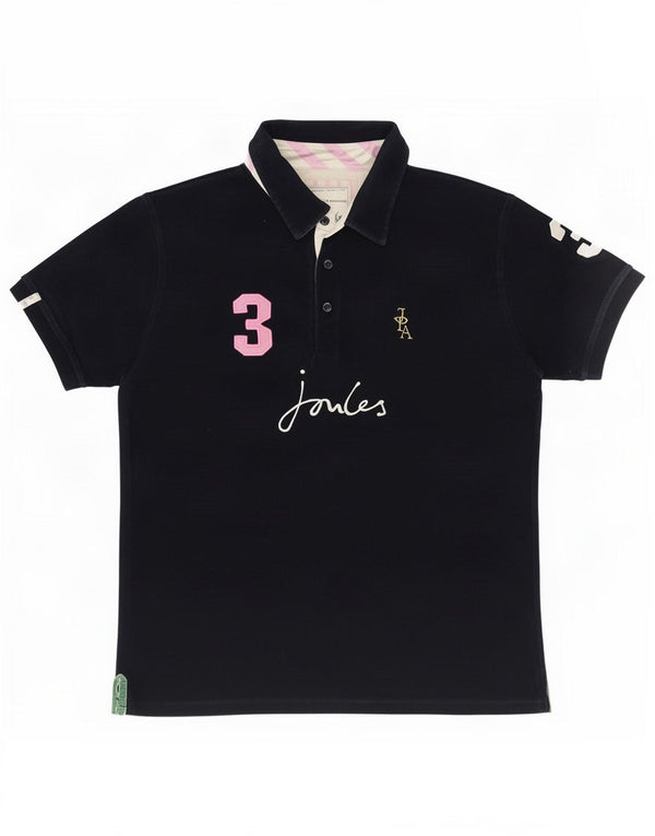 Tricou polo cu grafic pentru femei Joules UK 18 XL, bumbac bleumarin