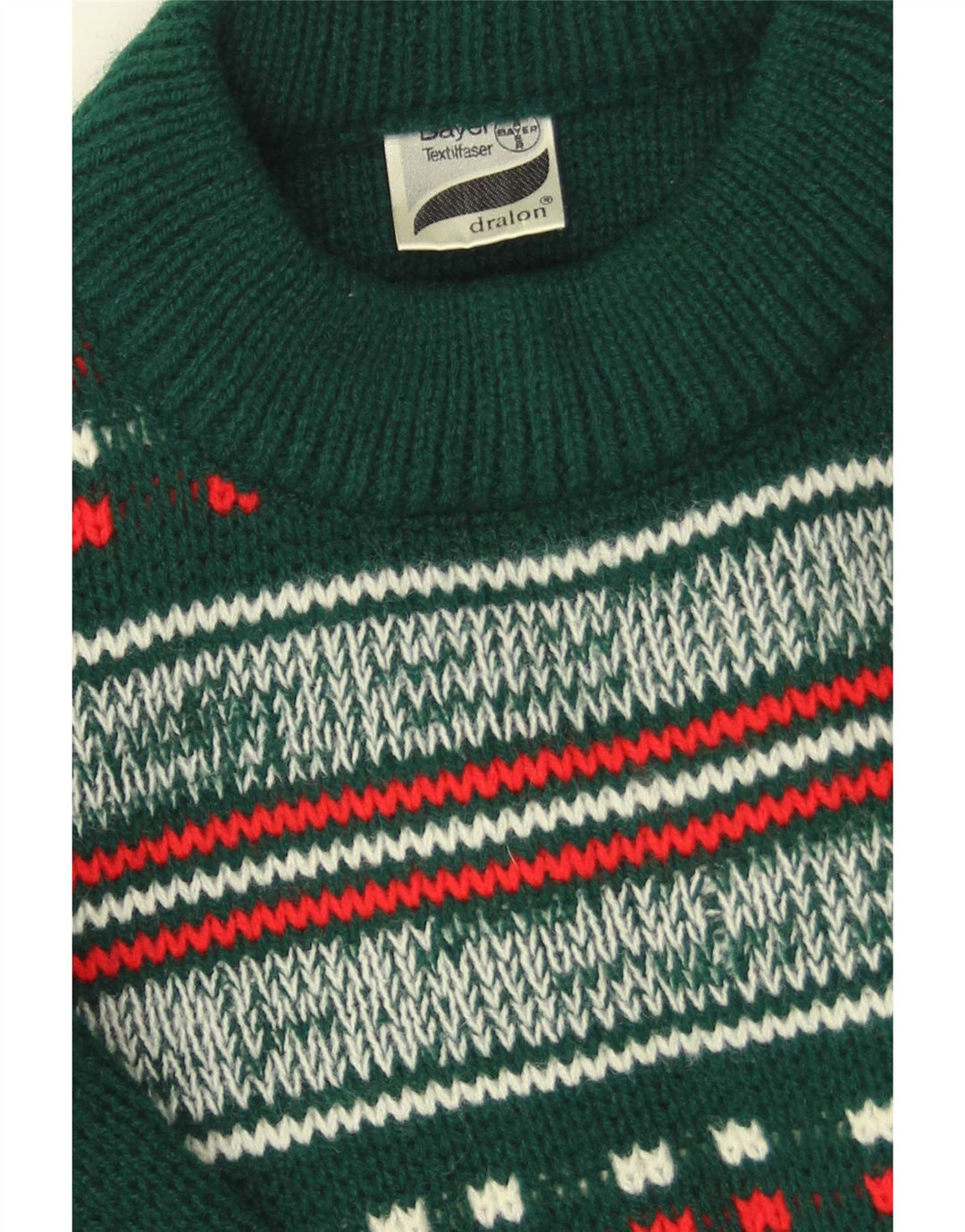 Pulover pentru bărbați Dralon cu decolteu triplu Pulover mic verde Fair Isle Poliacrilic