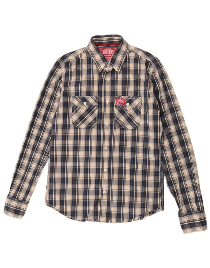 Cămașă pentru bărbați Superdry din bumbac cu carouri albastre mari