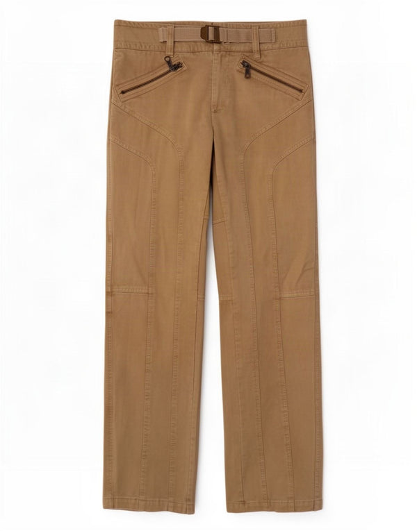 Pantaloni drepți casual pentru bărbați vintage IT 48 Medium W32 L34 Kaki Bumbac