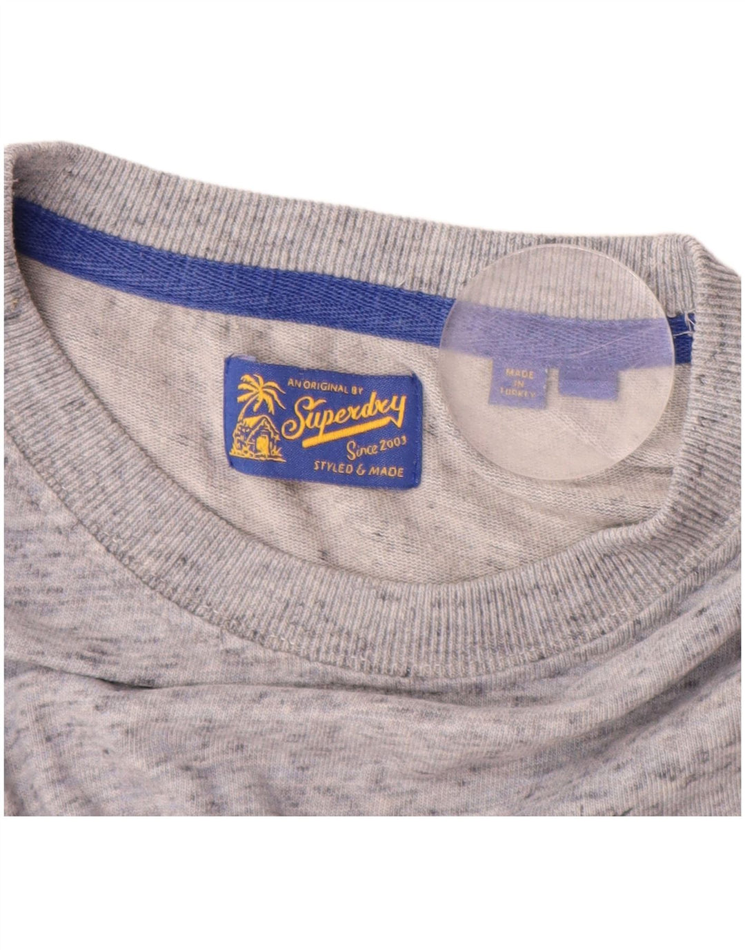 Tricou grafic pentru bărbați SUPERDRY Top din bumbac cu pete gri mediu