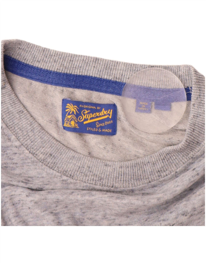 Tricou grafic pentru bărbați SUPERDRY Top din bumbac cu pete gri mediu