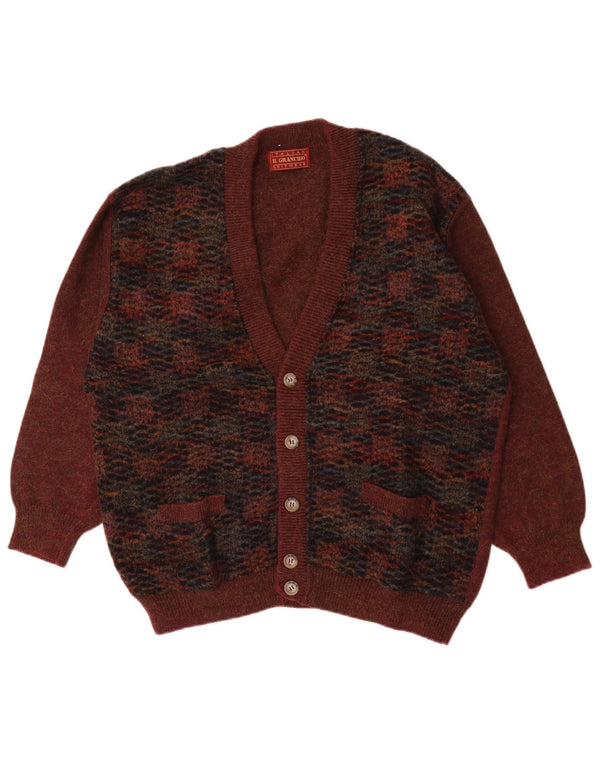Pulover cardigan bărbătesc Il Granchio mare bordeaux geometric