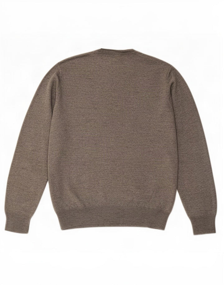 Pulover Fred Perry pentru bărbați, cu gât roșu, pete mediu gri