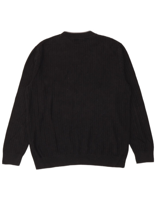 Pulover pentru bărbați Fred Perry cu gât crew pulover XL bumbac negru