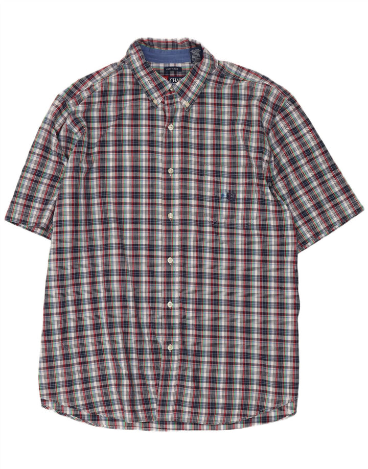 Cămașă cu mânecă scurtă pentru bărbați Chaps Easy Care 2XL, bumbac cu carouri multicolore