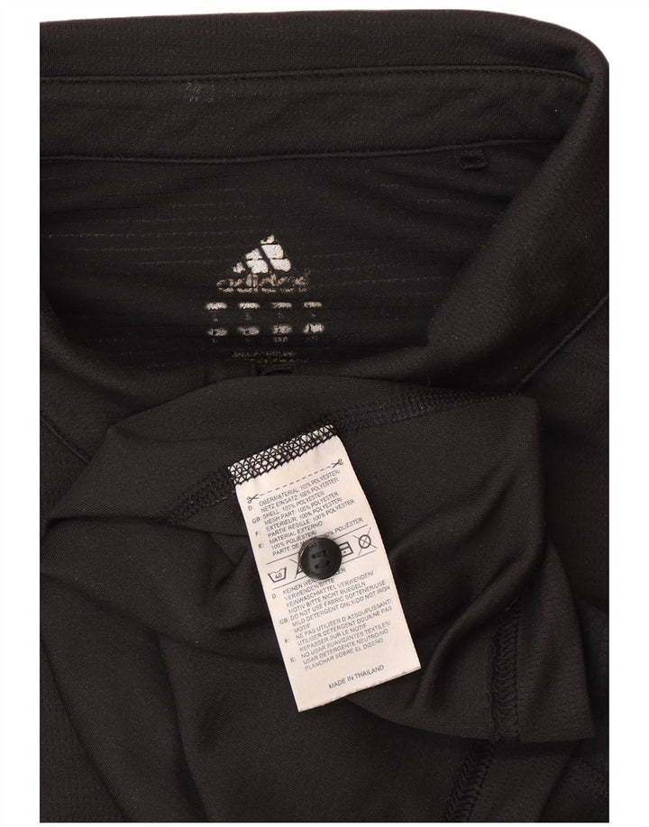 Tricou polo ADIDAS Climacool pentru bărbați din poliester negru mare