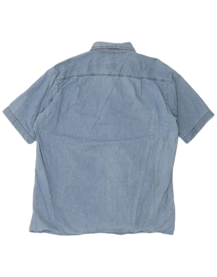 Cămașă din blugi cu mânecă scurtă pentru bărbați CARRERA Mărimea 43/44 XL Bumbac albastru