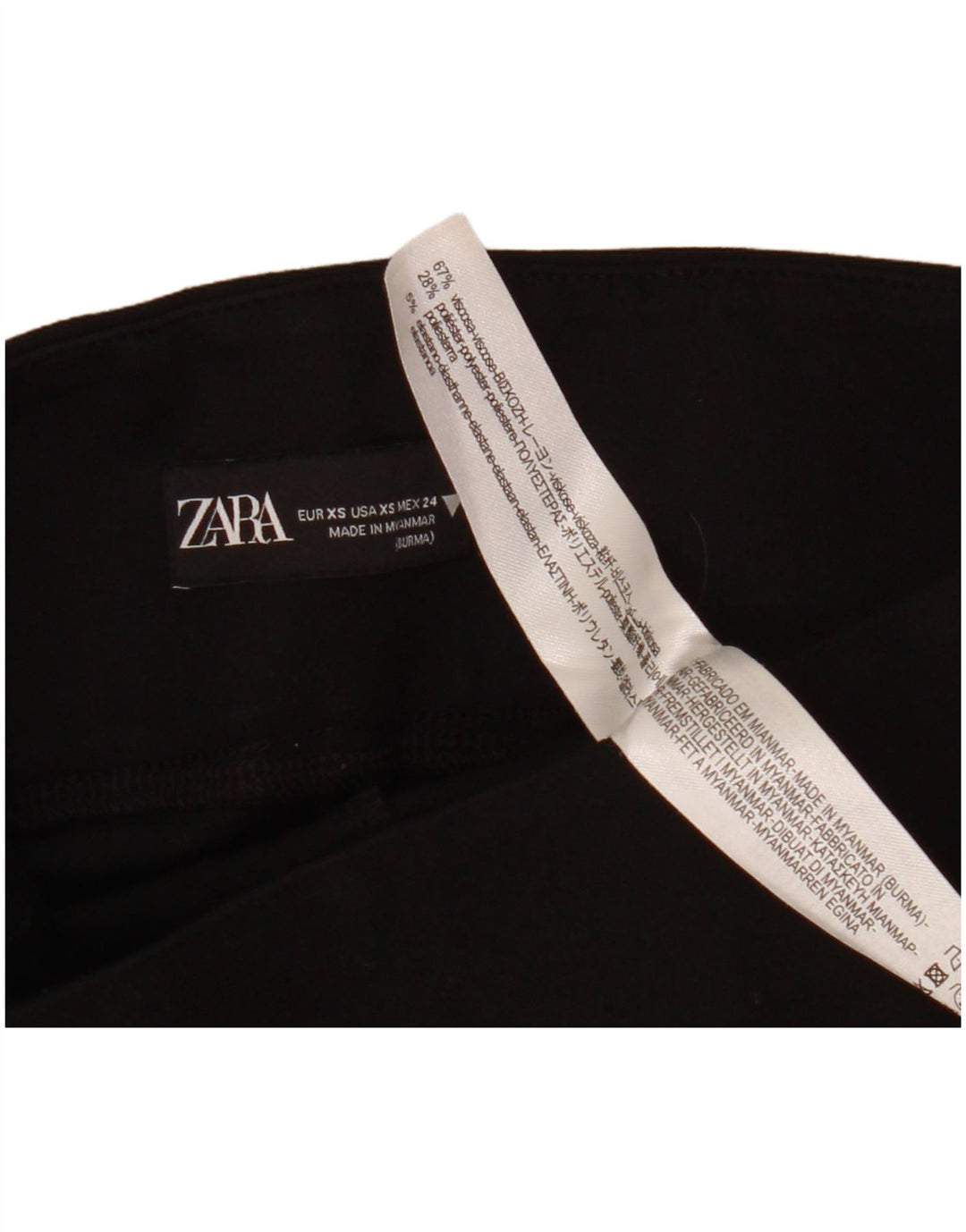 Leggings pentru femei Zara UK 6 XS, viscoză neagră