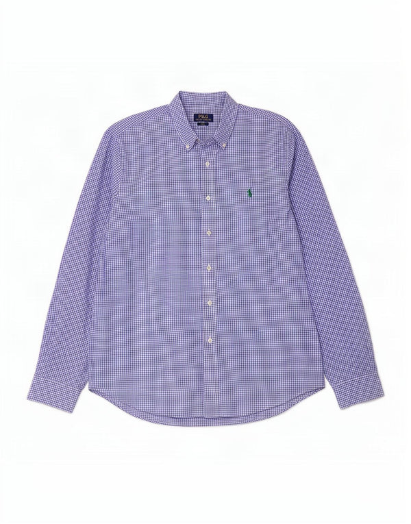 Cămașă Polo Ralph Lauren pentru bărbați, slim fit, XL, bumbac vichy albastru