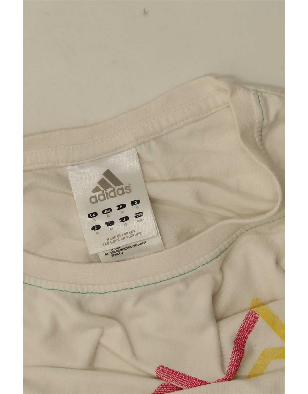 Tricou grafic pentru bărbați Adidas Top Mediu Alb Geometric Bumbac