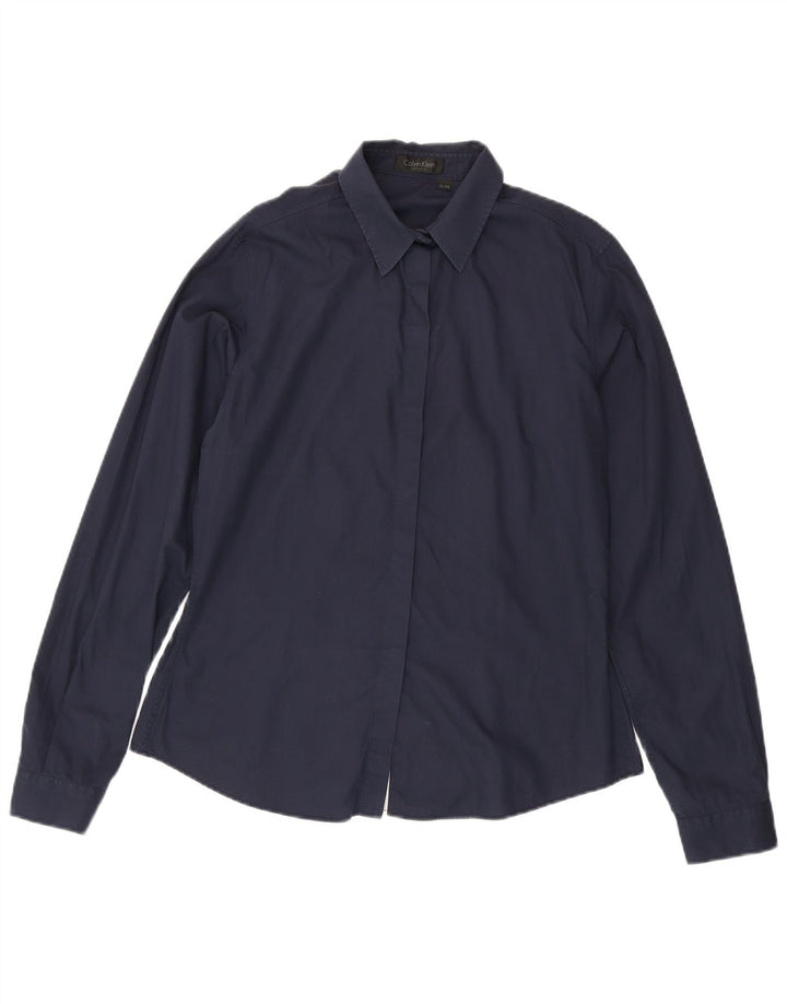 Cămașă Calvin Klein pentru femei US 12 mare, bumbac bleumarin