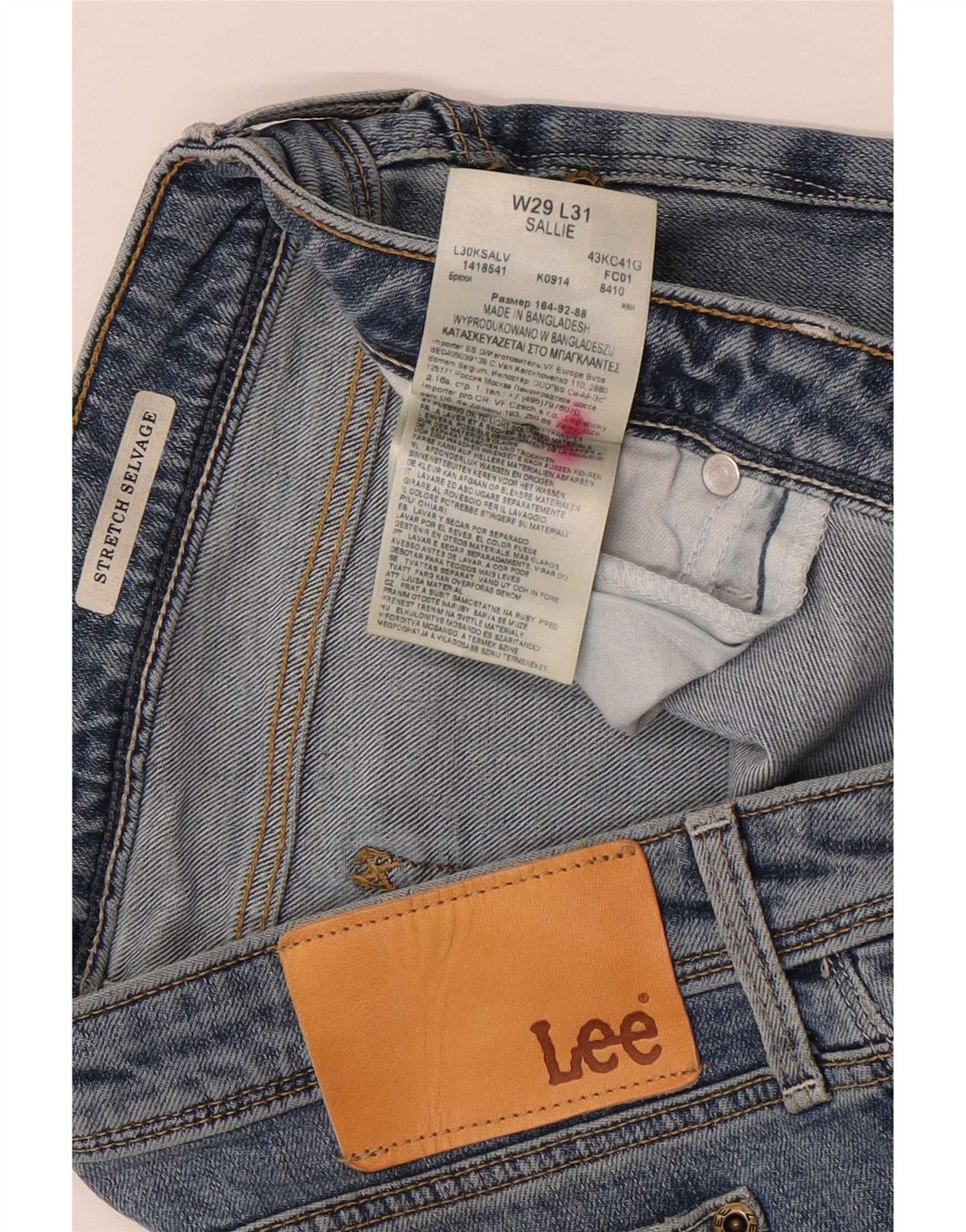 Blugi Lee Selvage Stretch Slim W29 L31 Bumbac albastru