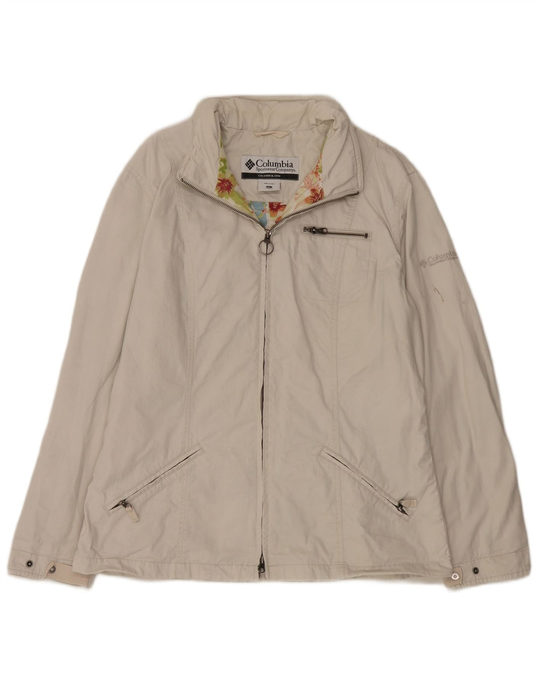 Bomber Columbia pentru femei UK 18 XL, bumbac alb