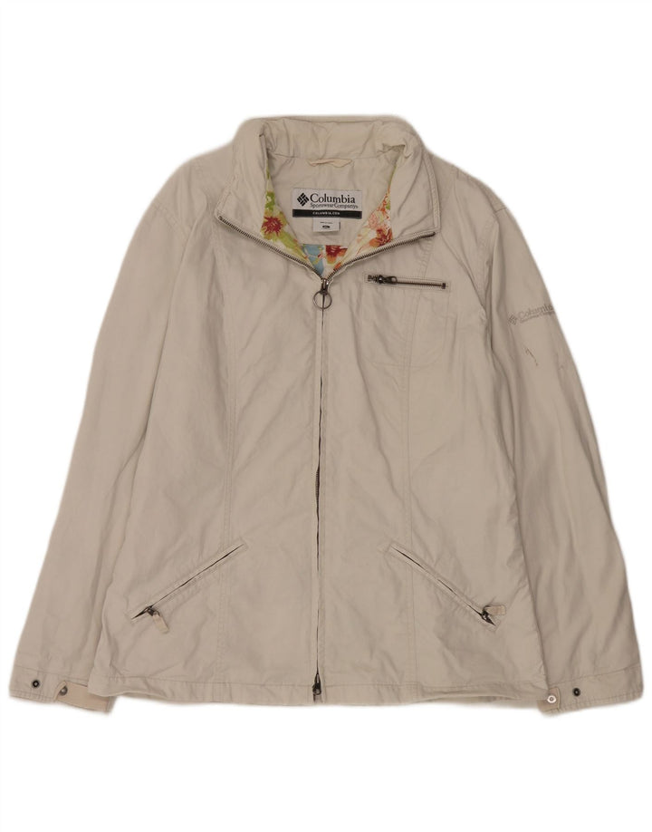 Bomber Columbia pentru femei UK 18 XL, bumbac alb