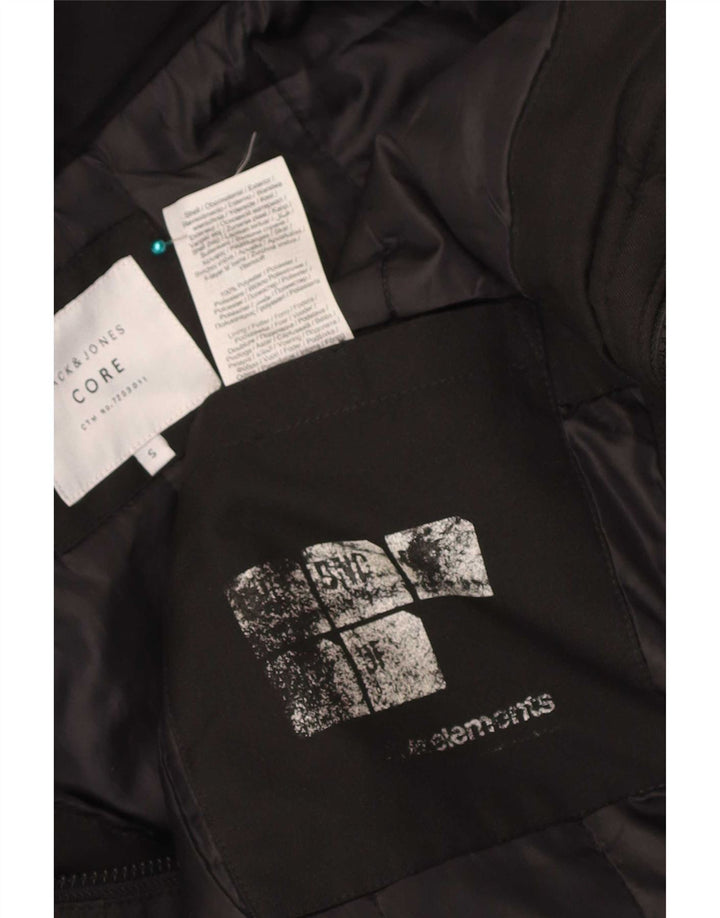 Jack & Jones Jachetă căptușită cu glugă pentru bărbați UK 36 Poliester negru mic