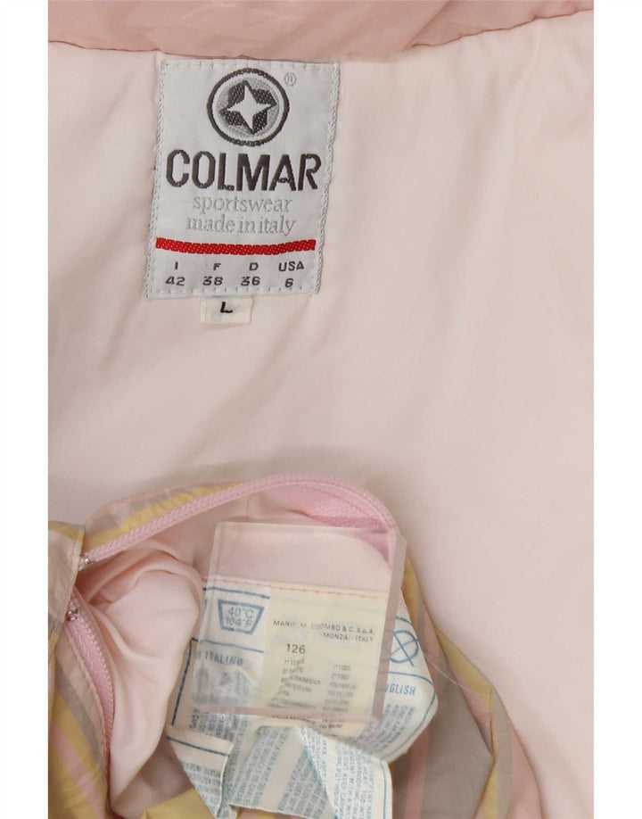 Salopetă de schi pentru femei Colmar cu glugă IT 42 Poliamidă cu dungi roz mici