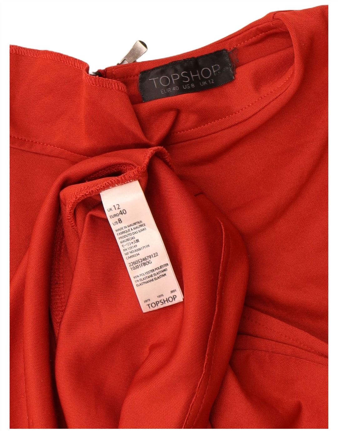 Rochie tricou Topshop pentru femei UK 12 Poliester roșu mediu
