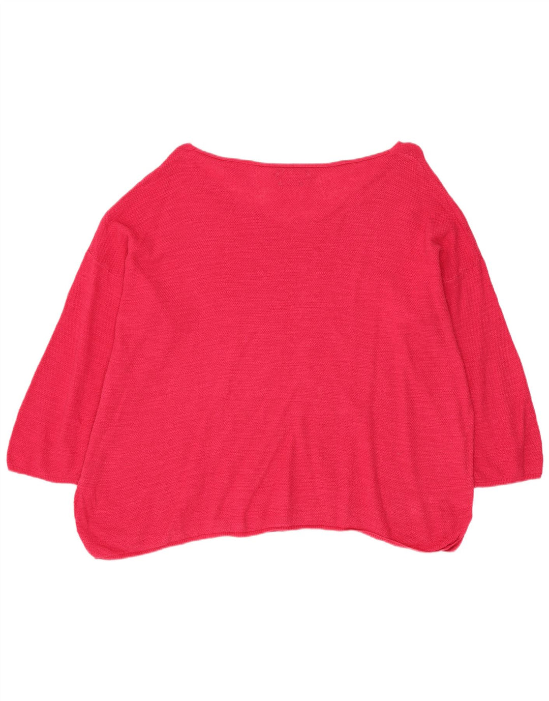 Pulover Benetton pentru femei, supradimensionat, cu gât de barca, UK 14, bumbac roz mediu