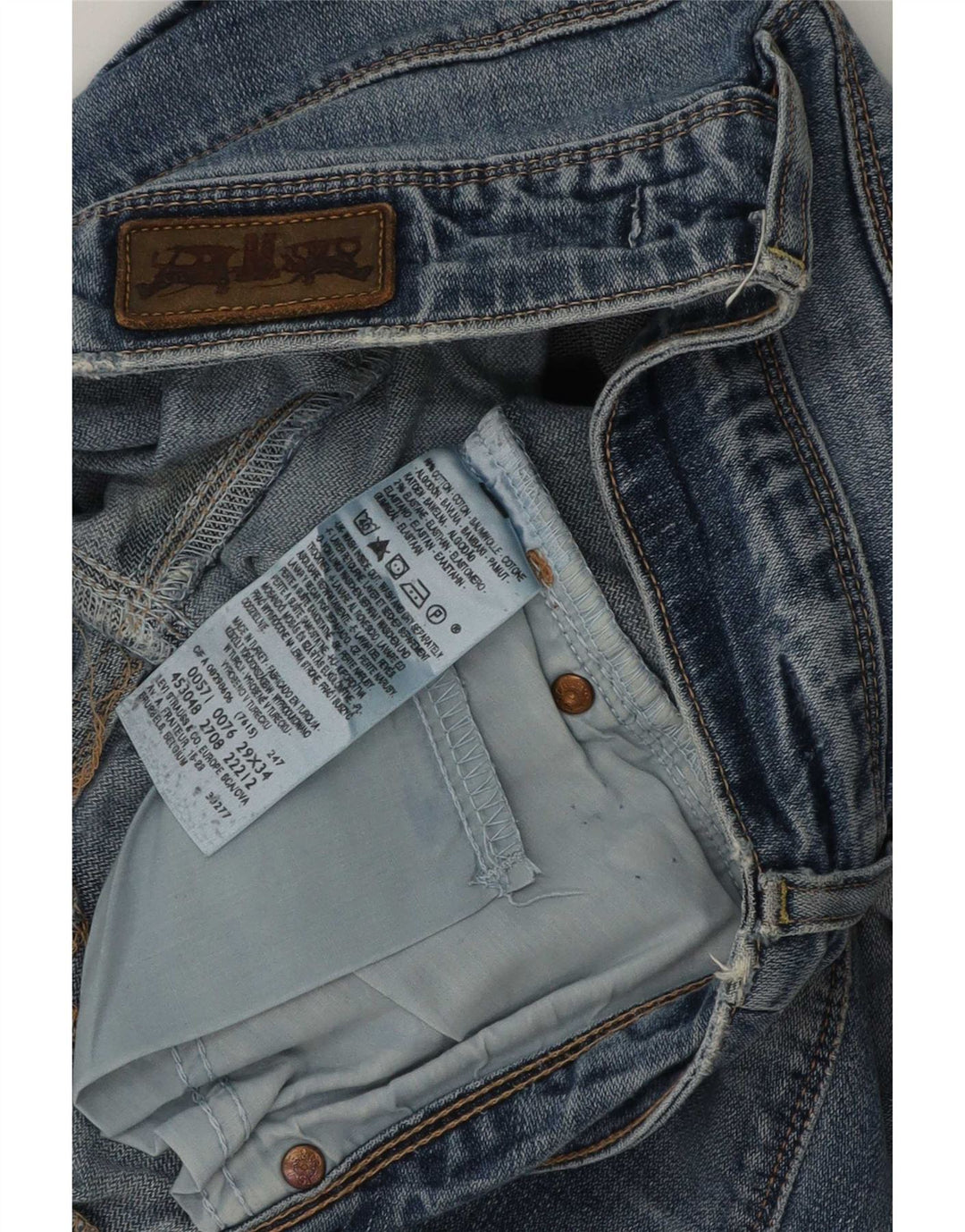 Blugi Levi's 571 Distressed Slim W29 L31 Bumbac albastru