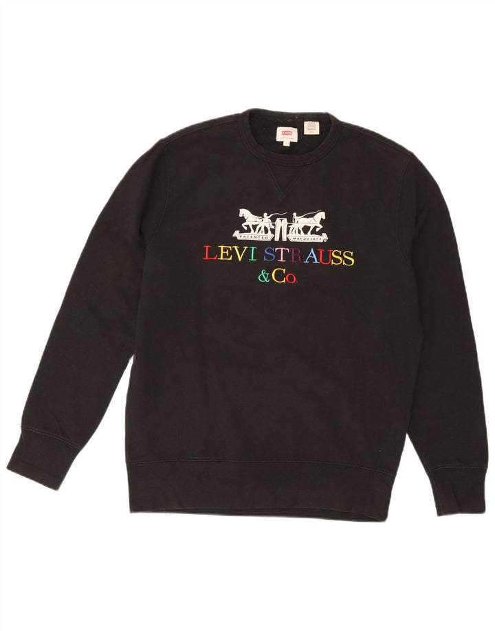 Levi's Pulover grafic pentru bărbați, bumbac mic, negru