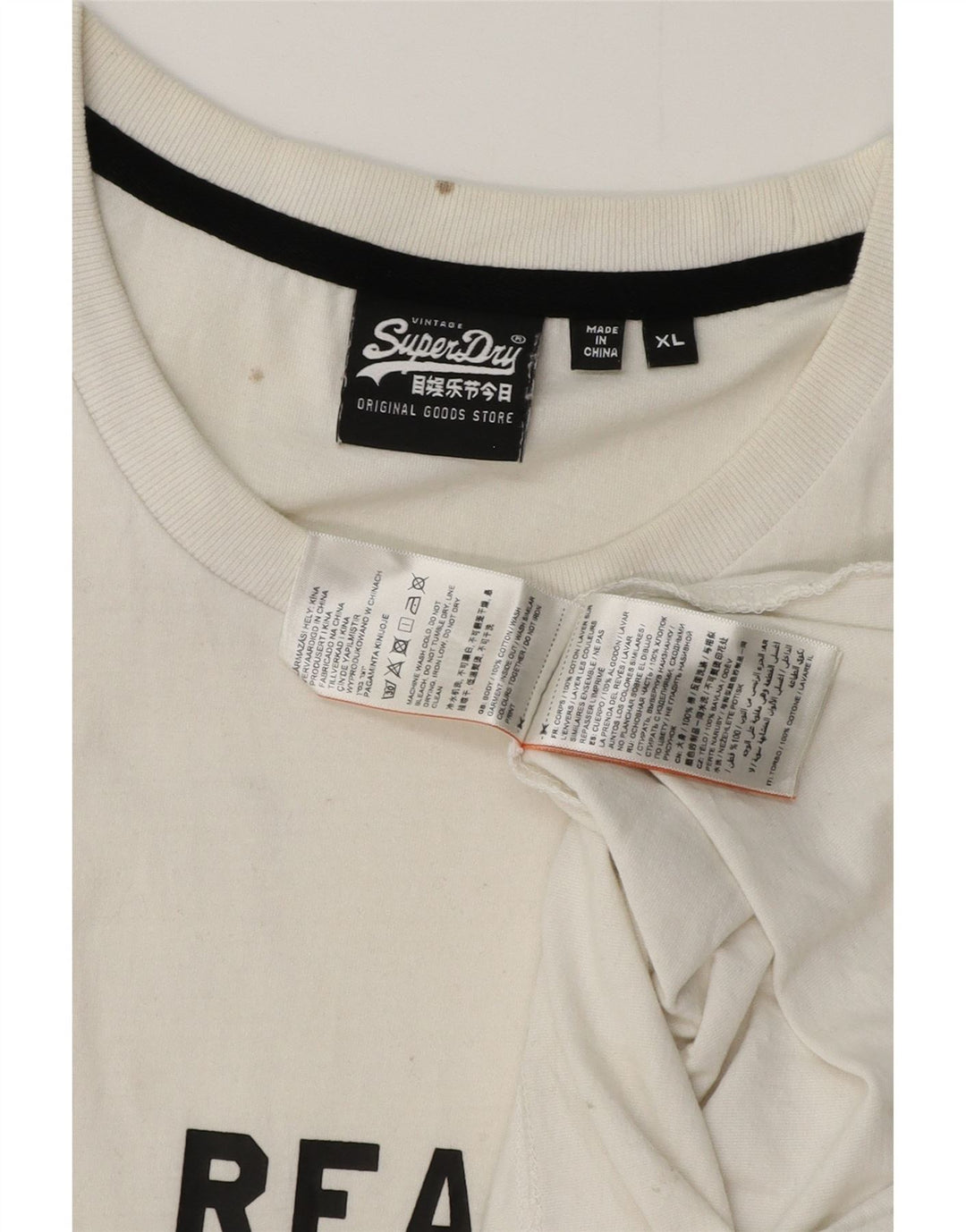 Tricou grafic pentru bărbați SUPERDRY Top XL Bumbac alb