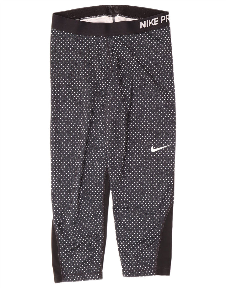 Leggings cu grafice Nike Dri Fit pentru femei UK 14 Sport mari, cu pete, albastru marin
