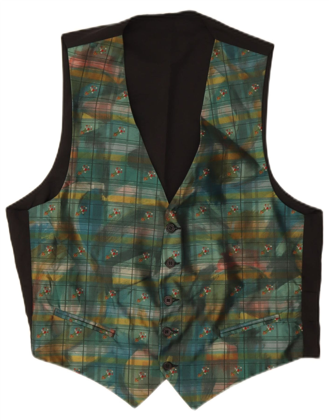 Vestă vintage pentru bărbați, cu carouri mari, verde
