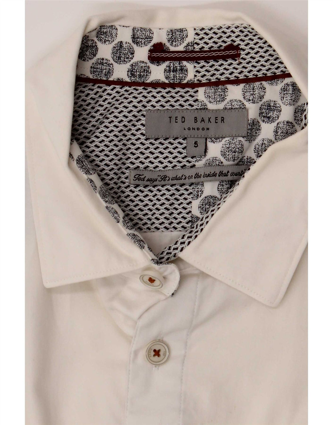 Cămașă pentru bărbați Ted Baker Mărimea 5 XL Bumbac alb