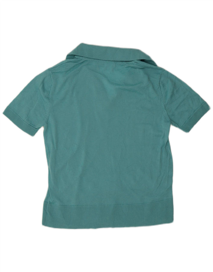 Tricou polo pentru femei Marks & Spencer UK 12 Lână merinos albastru mediu