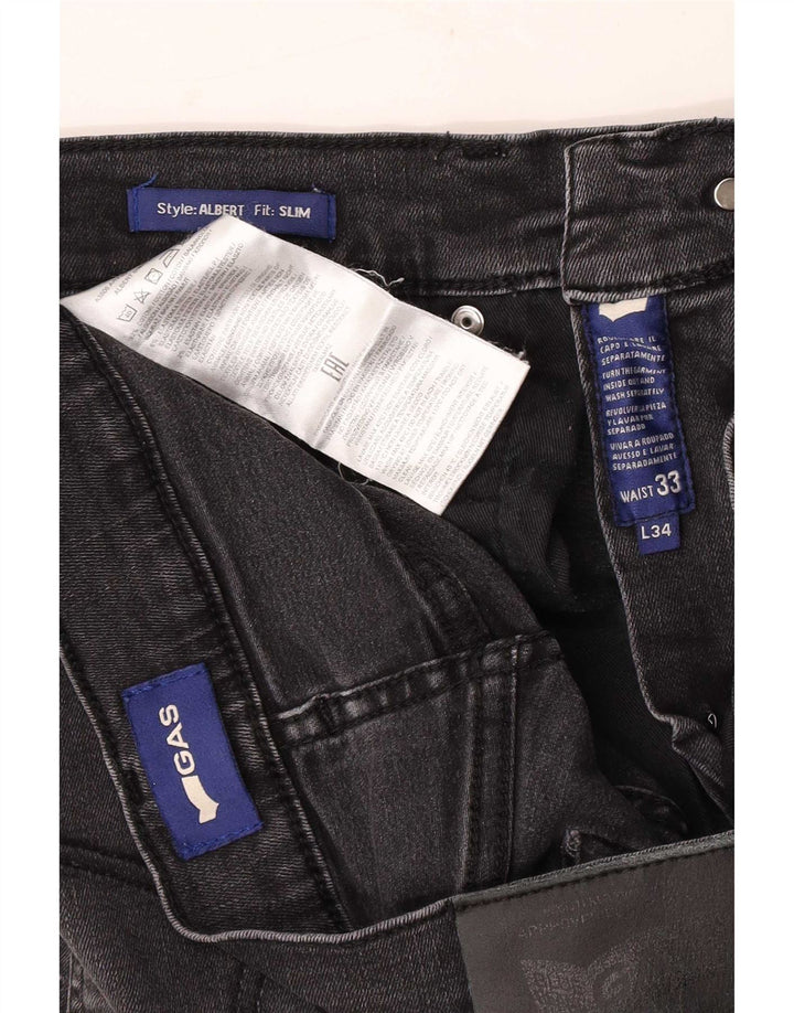 Blugi slim pentru bărbați Gas Slim Distressed W33 L34 bumbac negru
