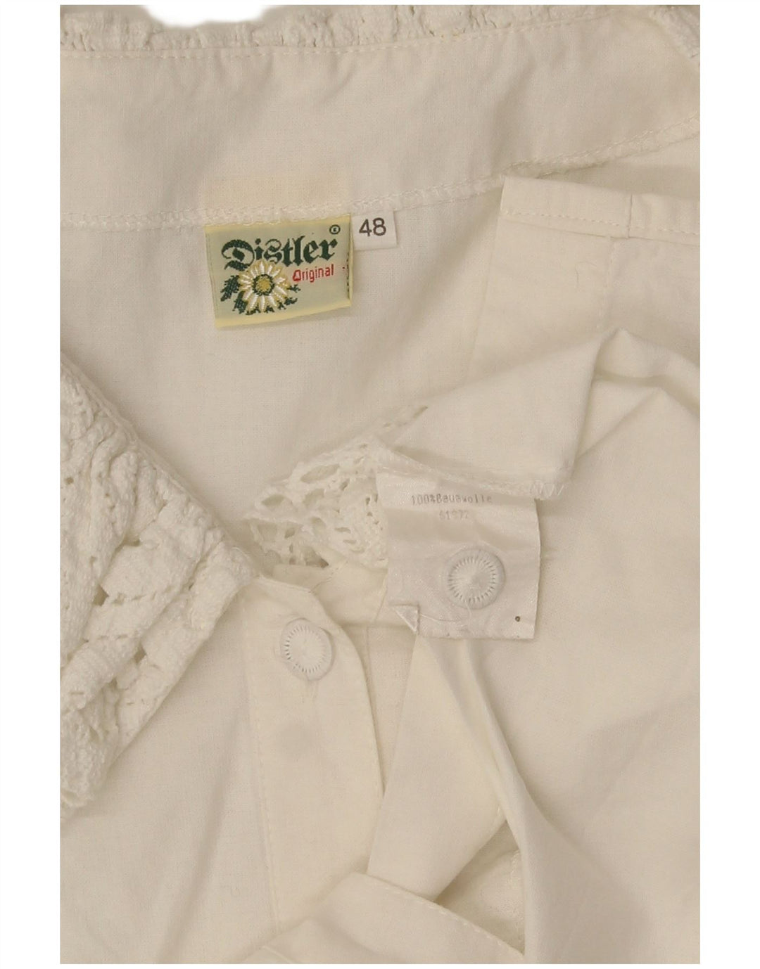 Bluză cămașă pentru femei Distler cu mâneci 3/4 EU 48 2XL Alb