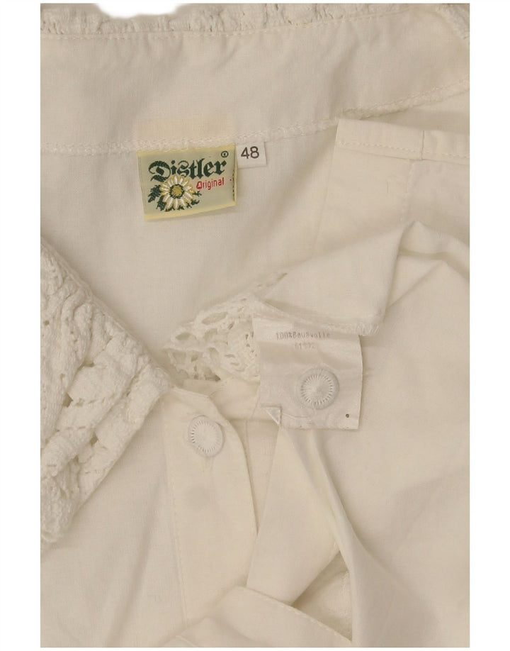 Bluză cămașă pentru femei Distler cu mâneci 3/4 EU 48 2XL Alb