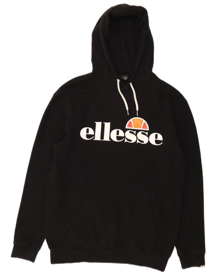 Pulover cu glugă cu grafic pentru bărbați Ellesse, bumbac mic, negru