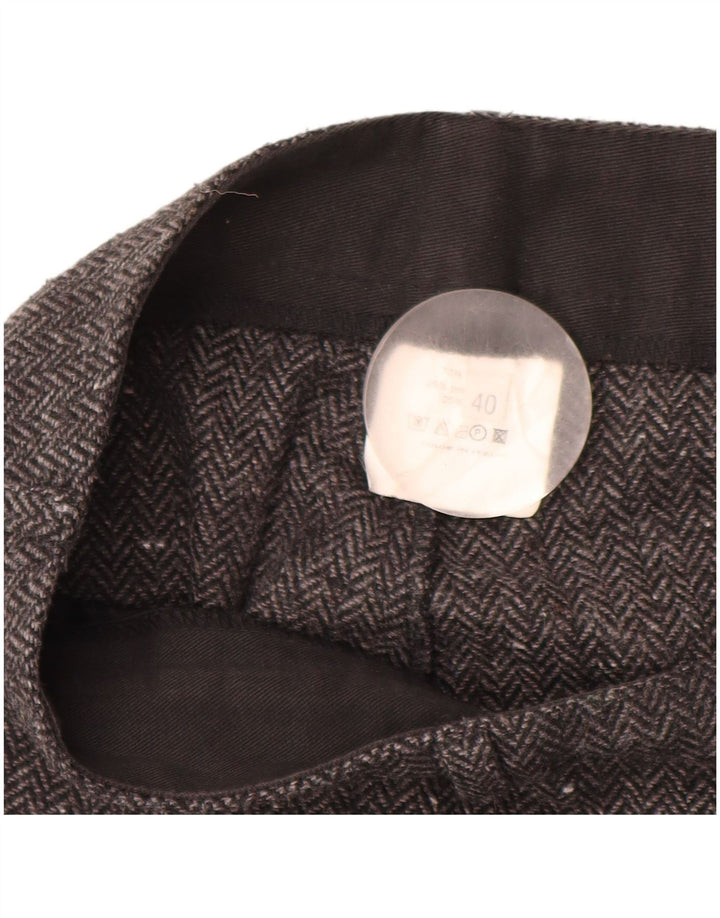 Pantaloni casual pentru femei VINTAGE IT 40 Small W28 L32 Gri Herringbone