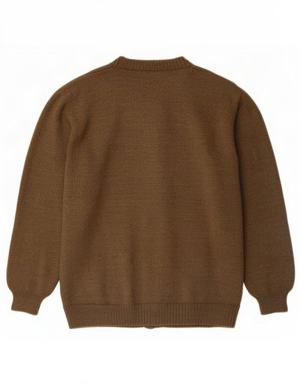 Cardigan Vintage pentru bărbați XL maro geometric