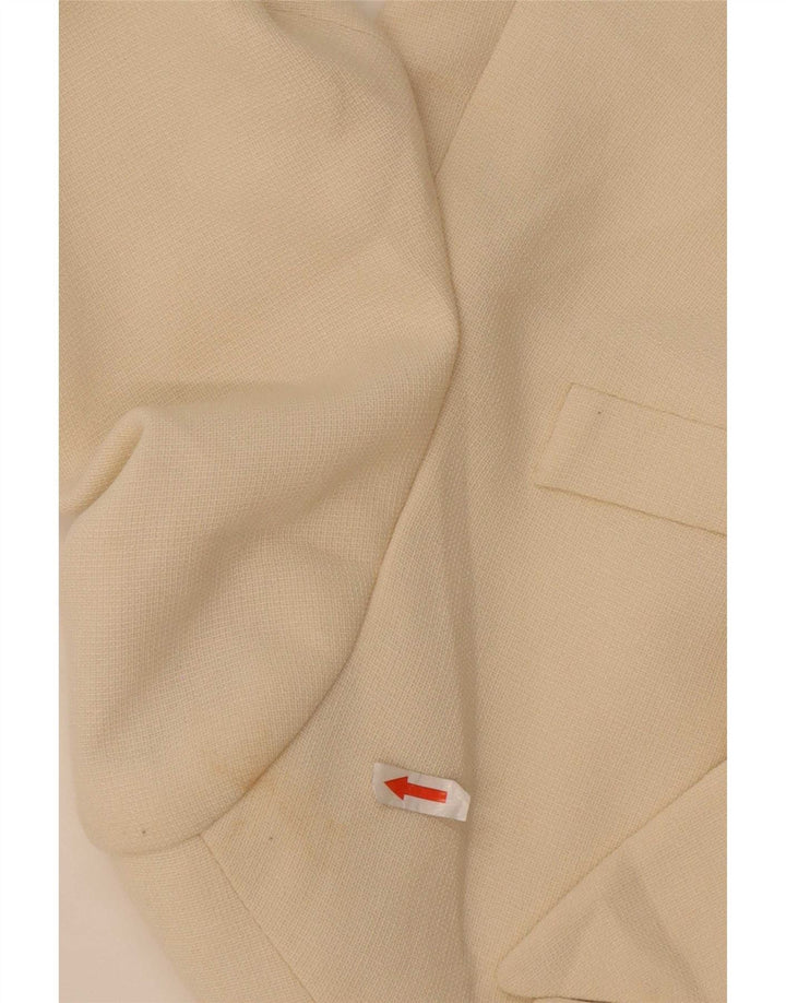 Jachetă Blazer pentru femei Zara, cu două piepturi, UK 14, poliester, bej mediu