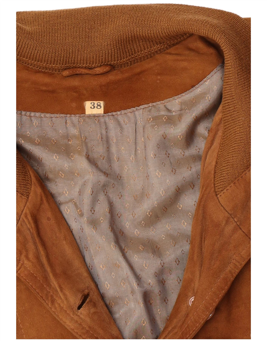 Bomber Vintage pentru femei de piele intoarsa EU 38 Maro Mediu Retro