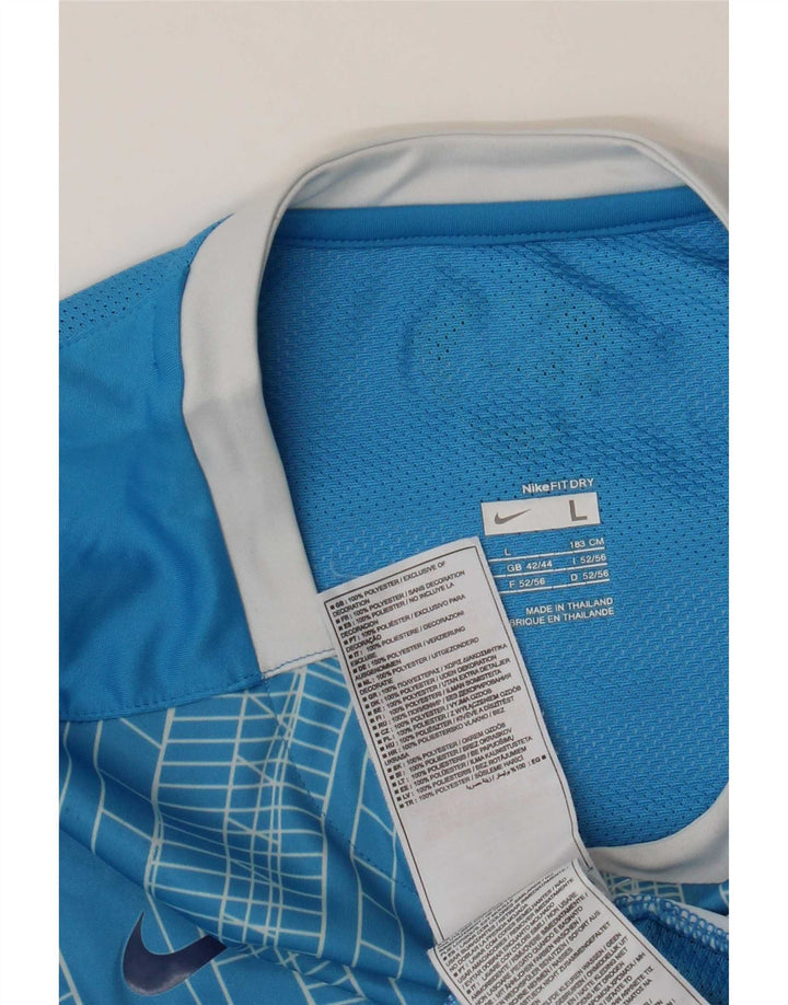Tricou pentru bărbați Nike Top Marea Britanie 42/44 Poliester geometric mare albastru