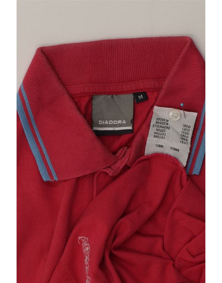 Tricou polo pentru bărbați Diadora, bumbac roz mediu