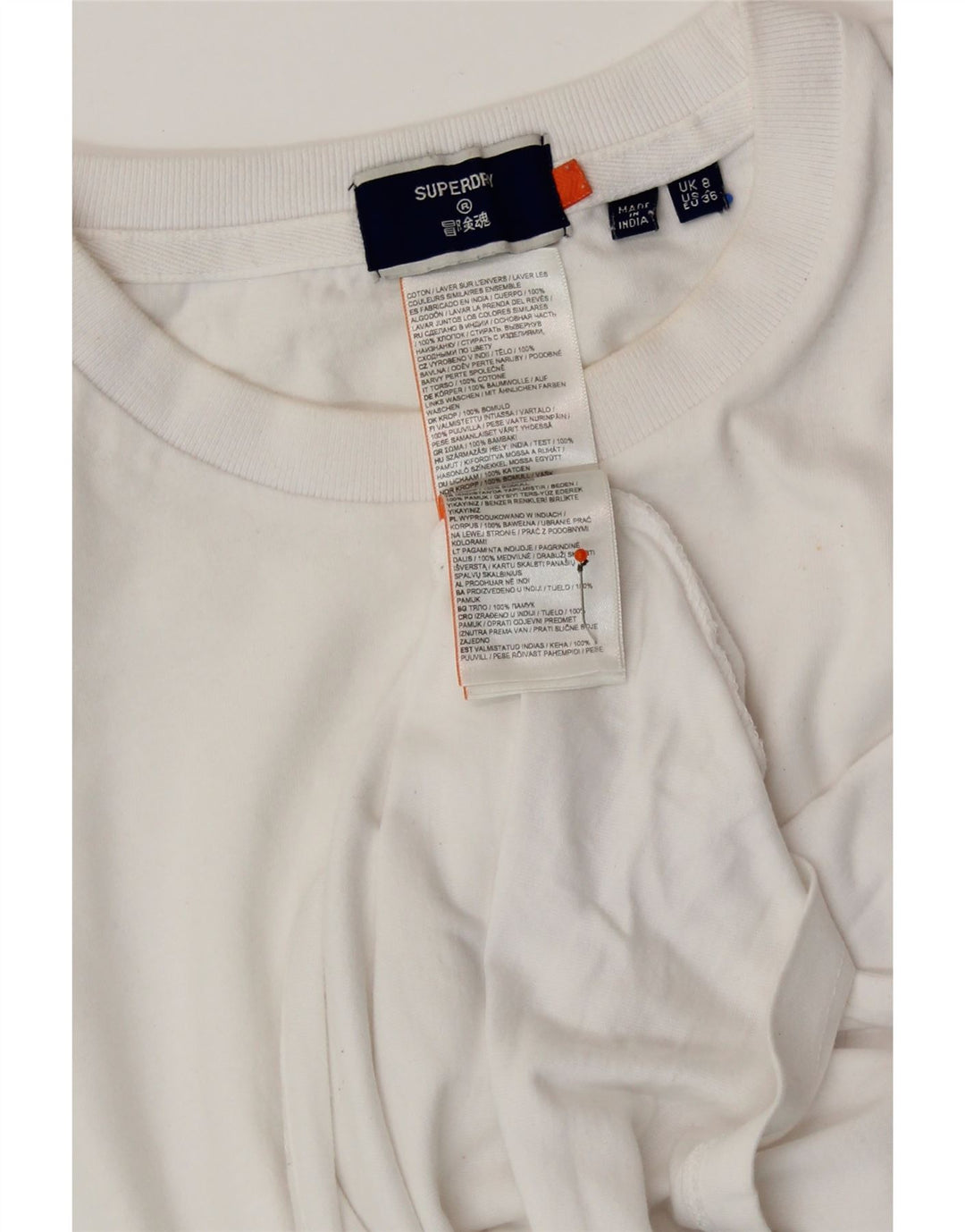 SUPERDRY Tricou pentru femei Top UK 8 Small White Bumbac