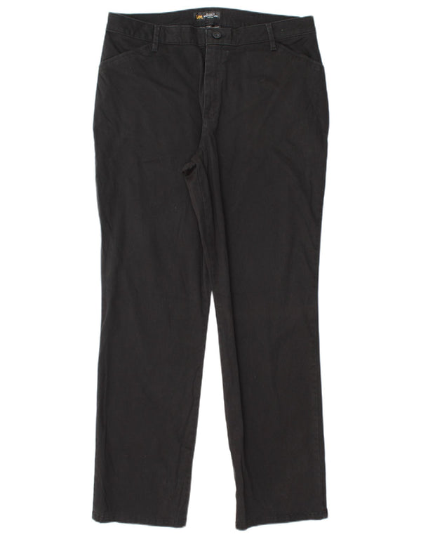Pantaloni casual drepti Lee pentru femei cu talie medie US 14 XL W32 L30 bumbac negru