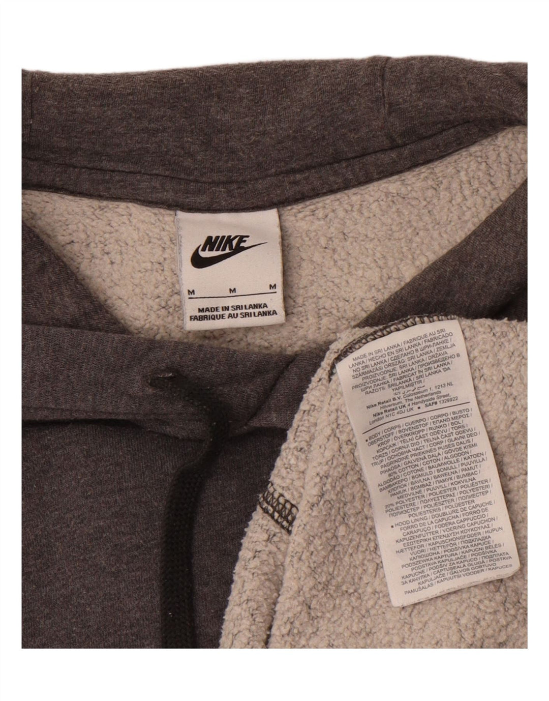 NIKE Mens Hoodie Jumper Medium Grey Cotton Vintage Nike and Second-Hand Nike from Messina Hembry 